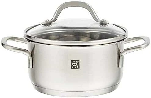 Zwilling Pico žemas puodas, 14 cm, 1 L, 18/10 plienas, indukcinis, dangtis