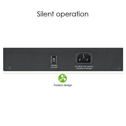 „Zyxel GS1100-16/16-port 10/100/1000Mbps Gigabit Ethernet“ komutatorius, be ventiliatoriaus, 802.3az (Žalias), darbalaukio