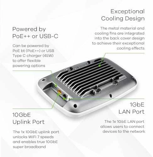Maršrutizatorius ZYXEL WBE660S, SINGLE PACK 802.11BE AP, SMART ANTENNA, STANDALONE / NEBULAFLEX 1 METŲ NEBULA PRO PACK LICENCIJA, SUSIJUTA ES IR JK, IŠSKYRIUS MAITINIMO ADAPTERĮ