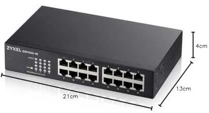 Šakotuvas ZYXEL GS1100-16 16 PORT GIGABIT UNMANAGED SWITCH V3 (5Y WARRANTY)