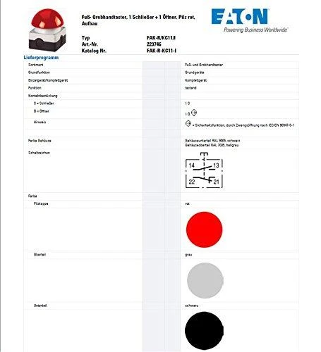 Eaton FAK- R / KC11 / I saugos mygtukas pilnas 229746