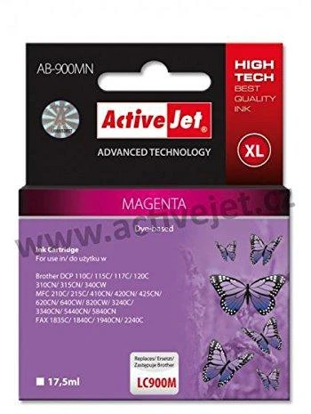 Toneris Activejet AB-900MN rašalas, skirtas Brother spausdintuvams; Brother LC900M pakeitimas; Aukščiausias; 17,5 ml; purpurinė