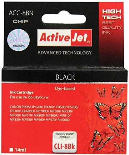 Activejet ACC-8BN rašalas, skirtas Canon spausdintuvams, pakeičia Canon CLI-8Bk