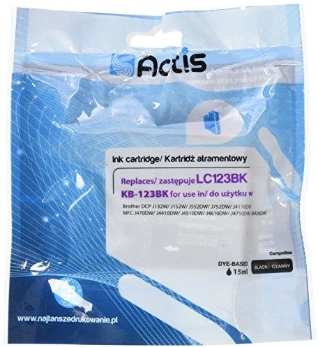 Rašalo Kasetė - Actis KB-123Bk Suderinama su Brother LC123BK 15 ml Juoda