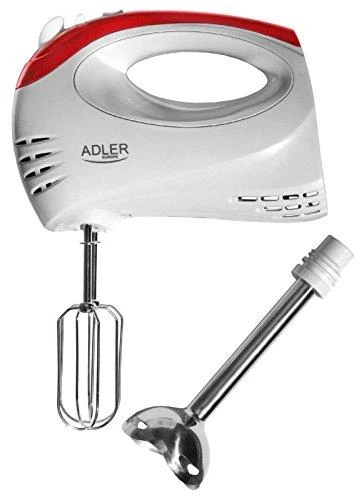 Plakiklis Adler | Mixer | AD 4212 | Hand Mixer | 300 W | Greičių skaičius 5 | Turbo mode | Baltas