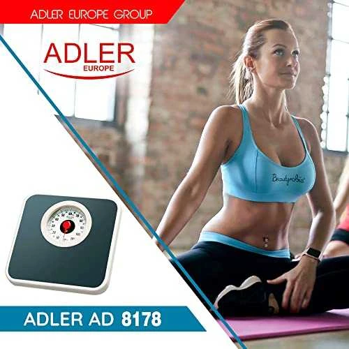 Virtuvinės svarstyklės Adler | Mechaninės vonios svarstyklės | AD 8178 | Didžiausias svoris (keliamoji galia) 120 kg | Tikslumas 1000 g | Juodas