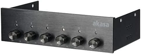 Akasa 5.25 inch FC.Six Fan Controller - juodos spalvos