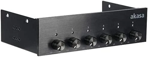 Akasa 5.25 inch FC.Six Fan Controller - juodos spalvos