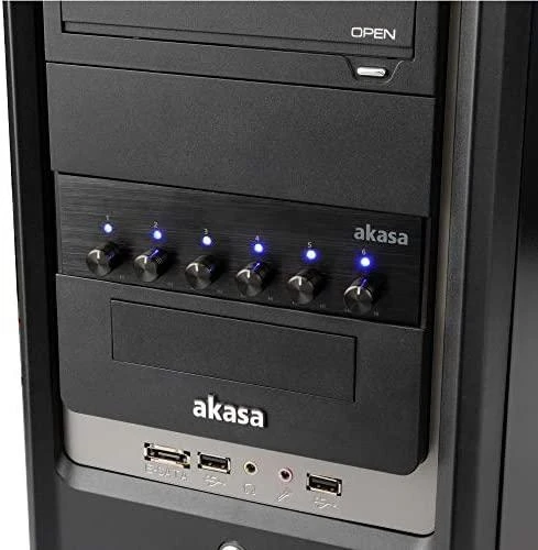 Akasa 5.25 inch FC.Six Fan Controller - juodos spalvos