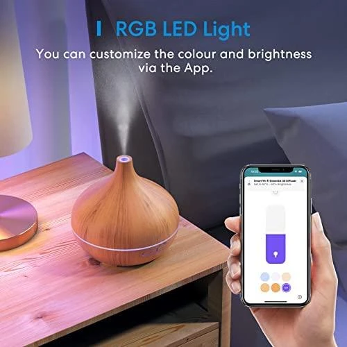 Drėkintuvas Išmanusis Wi-Fi eterinių aliejų difuzorius Meross (HomeKit)