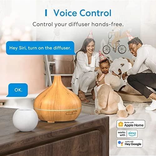 Drėkintuvas Išmanusis Wi-Fi eterinių aliejų difuzorius Meross (HomeKit)