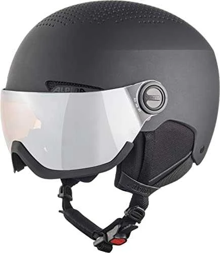 Žiemos Sporto Šalmas - Alpina Arber Visor Q Lite Juodas Matinis 54-58 cm
