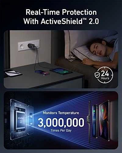 Įkroviklis - Anker 735 Universalus AC Greitas Krovimas 65W Juodas