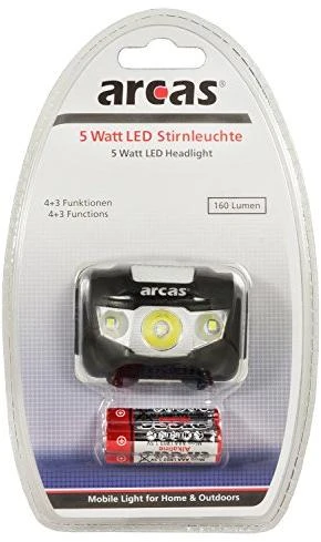 Arcas | Priekinis žibintas | ARC5 | 1 LED+2 prožektorių šviesos diodai | 5 W | 160 lm | 4+3 šviesos funkcijos