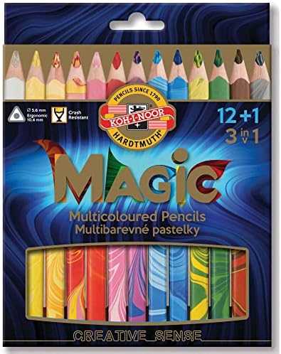 Pieštukų kreidelės "Magic Trio" Koh-i-Noor 3408/13 12+1 spalvų