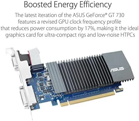 Vaizdo plokštė ASUS GeForce GT 730 2 GB, GDDR5, 64 bitai (GT730-SL-2GD5-BRK)