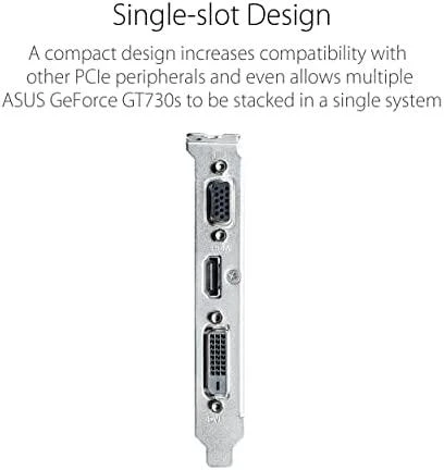 Vaizdo plokštė ASUS GeForce GT 730 2 GB, GDDR5, 64 bitai (GT730-SL-2GD5-BRK)