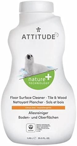 „Attitude“ grindų valiklis (medienai ir terakotai) su citrinų žievelėmis, 1050 ml