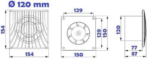AWENTA išmetimo ventiliatorius fi 120 17W IPX4 baltas (WA120)