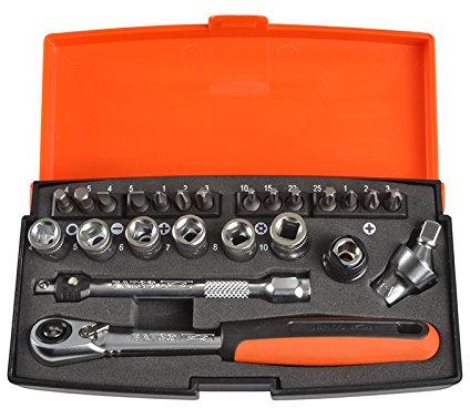 Bahco Galvučių 4-10mm ir antgalių PH/PZ/TX/SL rinkinys 1/4" 24vnt