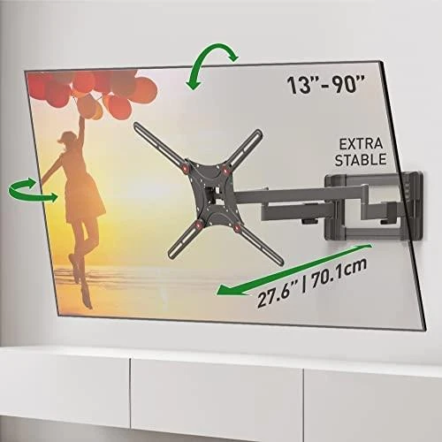 Laikiklis BARKAN BM464L 13"-90" lygiam/lenktam TV, 4 lankstu, sieninis, prailgintas
