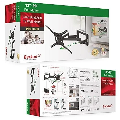 Laikiklis BARKAN BM464L 13"-90" lygiam/lenktam TV, 4 lankstu, sieninis, prailgintas