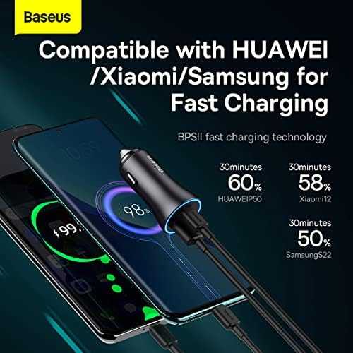 Automobilinis įkroviklis Baseus Golden Contactor Max USB + USB-C 60W - pilkas