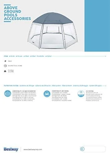 Bestway Skliautas baseinui, 600x600x295cm