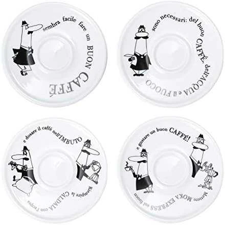 4 espreso puodelių rinkinys BIALETTI CAROUSEL Porcelianas 4x 50 ml Baltas