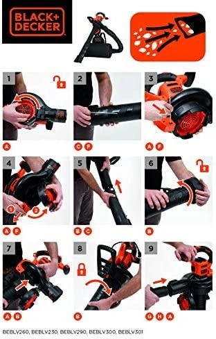 Lapų pūstuvas-siurblys Black & Decker BEBLV301-QS