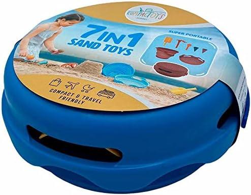 COMPACTOYS Kibirėlis su smėlio žaislais, mėlynas