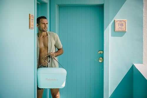 POLARBOX Sky mėlynas – Geltona Classic retro šaltkrepšis, 12L