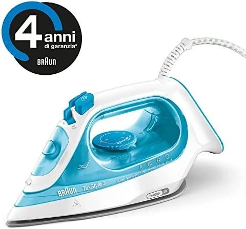 Braun TexStyle 3 Garų lygintuvas SI 3053 Mėlyna Keraminis padas Mėlyna 2400 W