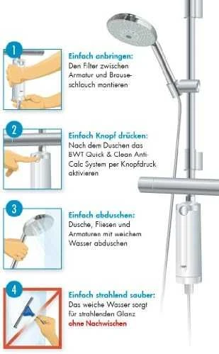 BWT Quick and Clean nukalkinimo filtrų sistema dušo kabinų maišytuvams 812916P