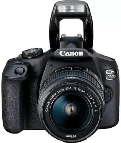 Canon EOS 2000D + EF-S 18-55mm f/3.5-5.6 IS II + EF 75-300mm f/4-5.6 III SLR fotoaparato komplektas 24,1 MP CMOS 6000 x 4000 pikseliai Juoda