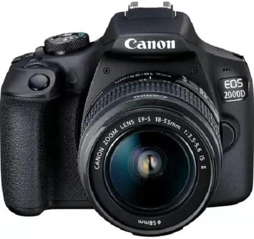 Canon EOS 2000D + EF-S 18-55mm f/3.5-5.6 IS II + EF 75-300mm f/4-5.6 III SLR fotoaparato komplektas 24,1 MP CMOS 6000 x 4000 pikseliai Juoda