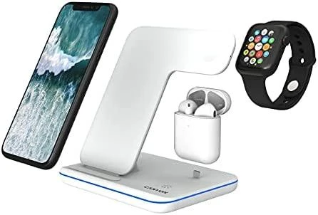 Universalus Belaidis įkroviklis Canyon 3in1 Wireless Charger WS-302, tinka vienu metu įkrauti Apple Watch, iPhone ir Airpods