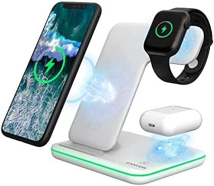Universalus Belaidis įkroviklis Canyon 3in1 Wireless Charger WS-303, tinka vienu metu įkrauti Apple Watch, iPhone ir Airpods