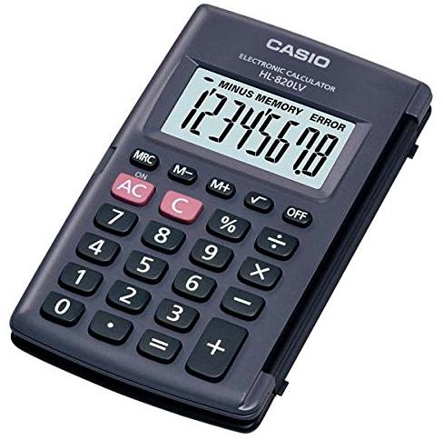 Casio Kalkulator HL 820LV BK, juoda, kieszonkowy, 8 miejsc