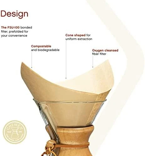 Chemex Kavos filtras FSU-100 100 vnt.