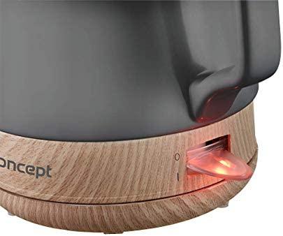 Elektrinis keraminis virdulys Concept RK0062, 1,0 L, antracito spalvos