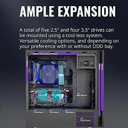 „Cooler Master“ | „Silencio S600“ su plienine šonine panele | Juodas | Mini ITX, Micro ATX, ATX