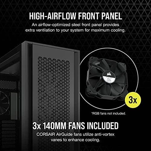 „Corsair“ | Grūdinto stiklo kompiuterio korpusas | 7000D AIRFLOW | Šoninis langas | Juodas | Pilno dydžio bokštas | ATX
