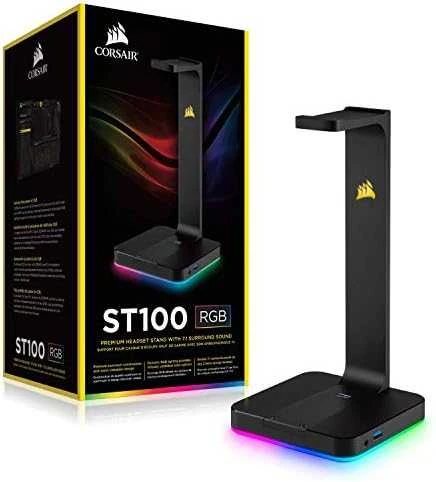 Ausinių stovas Corsair ST100 RGB Premium su 7.1 Erviniu Garsu