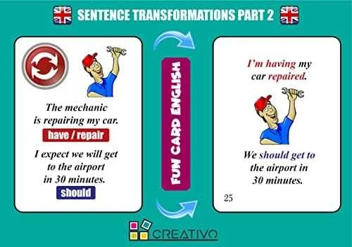 Dėlionė „Creativo Fun Card“ anglų kalbos sakinio transformacijos Nr. 1