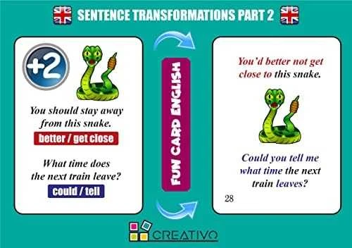 Dėlionė „Creativo Fun Card“ anglų kalbos sakinio transformacijos Nr. 1