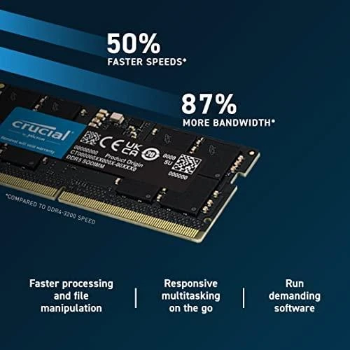 Nešiojamo kompiuterio atmintis 4800 32GB Crucial 2x16GB KIT CL40 SODIMM