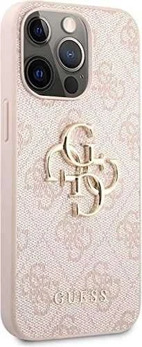 Apple iPhone 13 6,1″ Guess dėklas 4G Big Metal Logo GUHCP13M4GMGPI rožinės spalvos