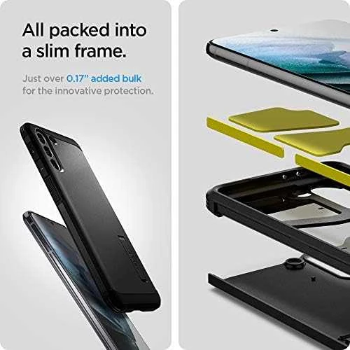 Dėklas „Spigen Tough Armor“, juodas – „Galaxy S21“
