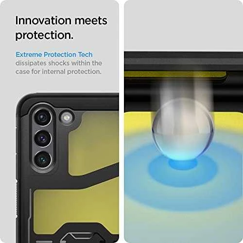 Dėklas „Spigen Tough Armor“, juodas – „Galaxy S21“